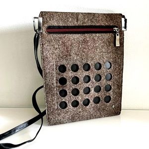 Felted Wool Dot Crossbody Bag, Handmade, Great Pre-owned Condition